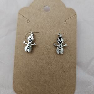 Silver Snowman Earrings